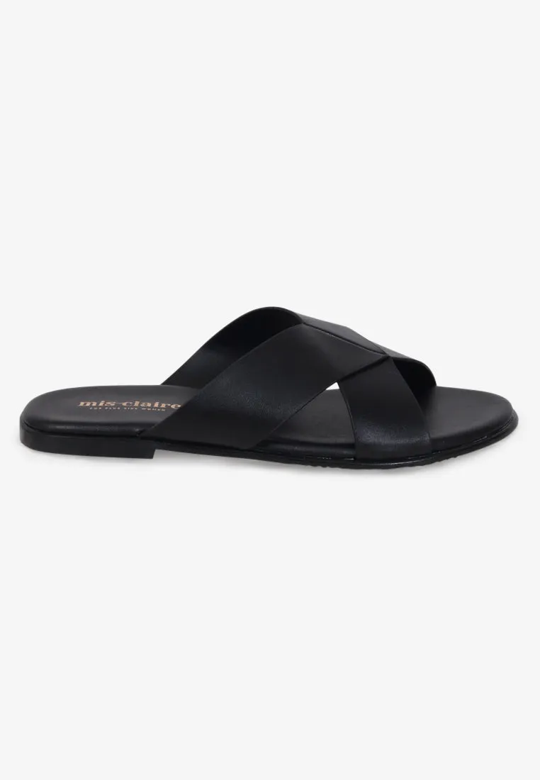 Splendora Faux Crossover Sandals - Black