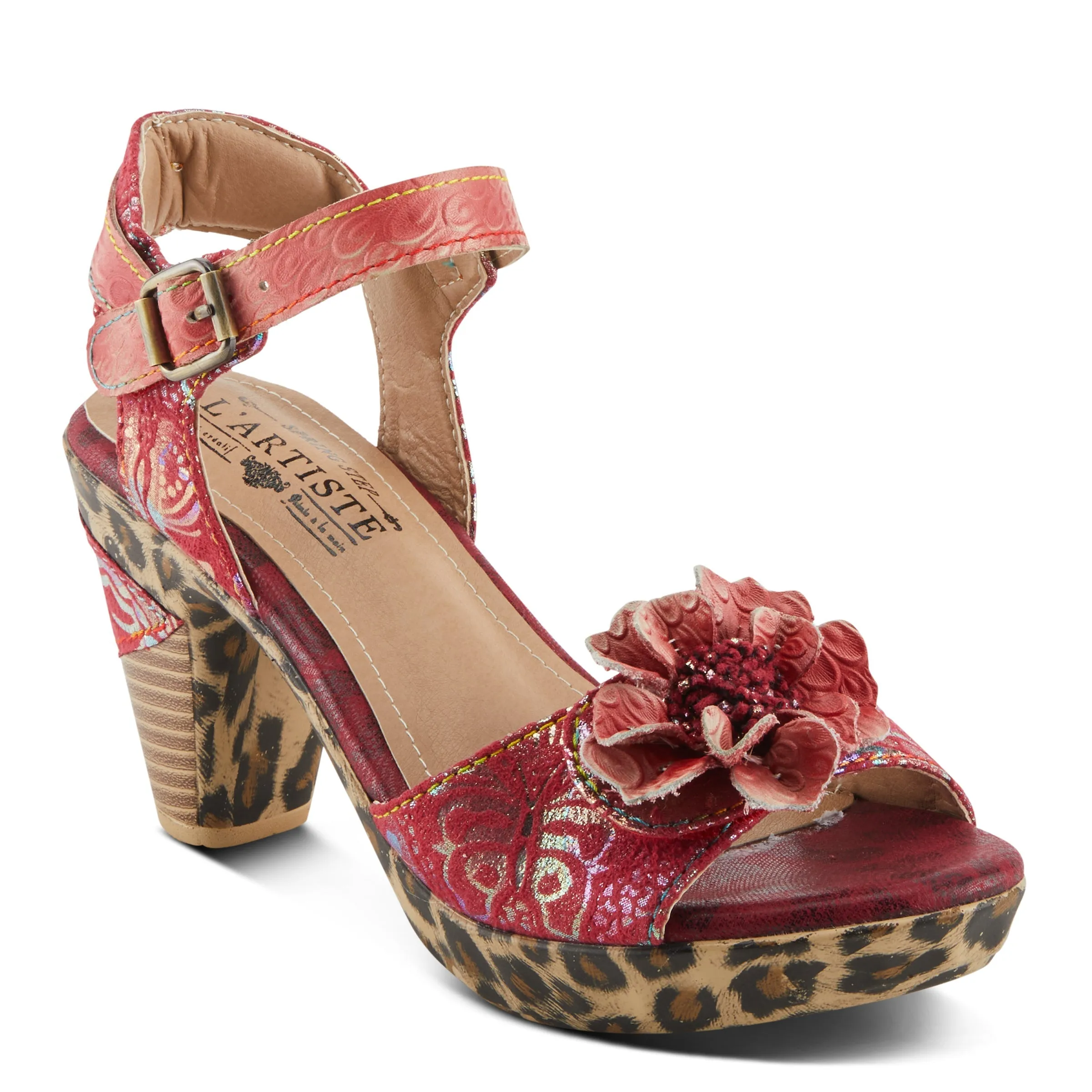 Spring Step Shoes  L'Artiste Wildcat Sandals Women's Leather Combo 3.75" Heel