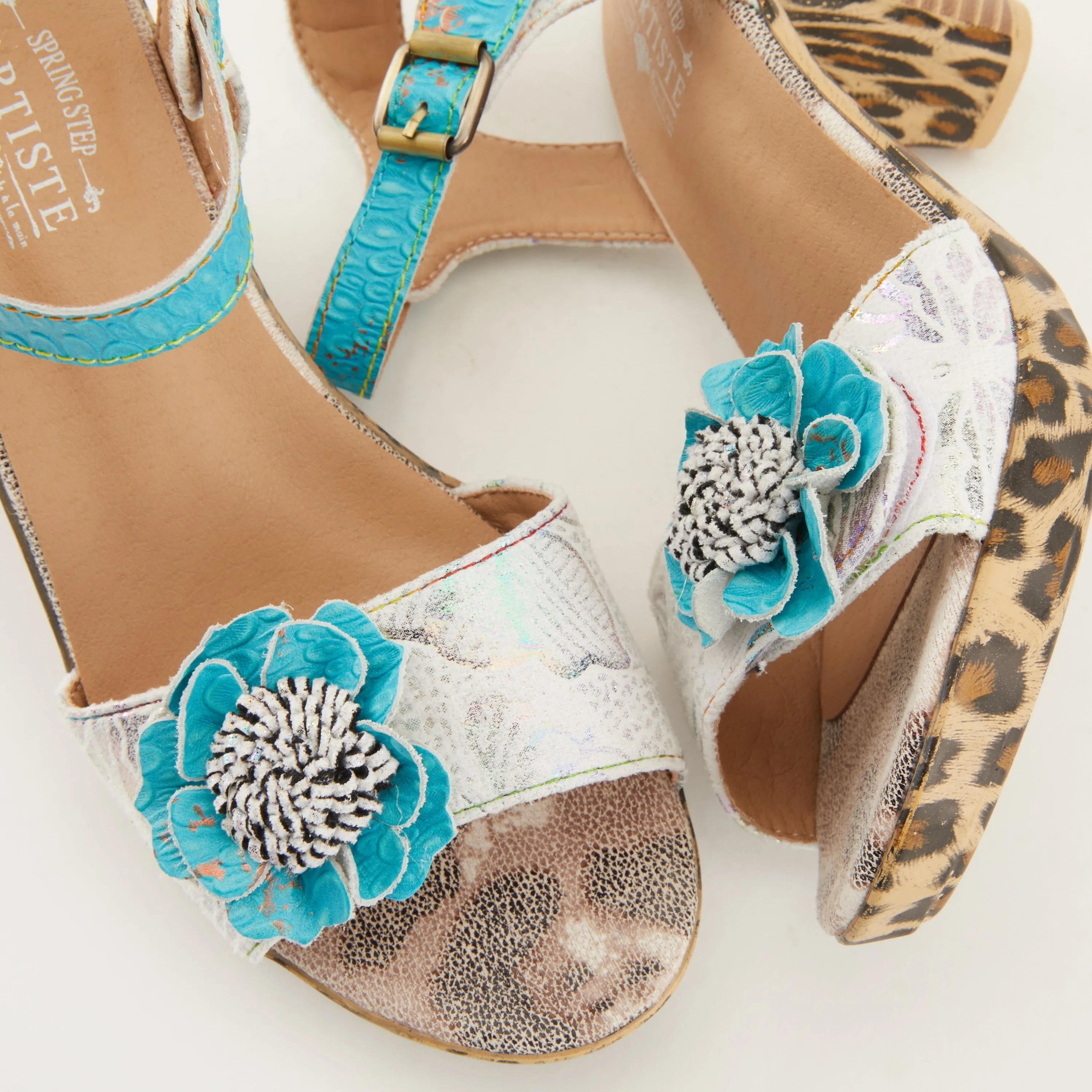 Spring Step Shoes  L'Artiste Wildcat Sandals Women's Leather Combo 3.75" Heel