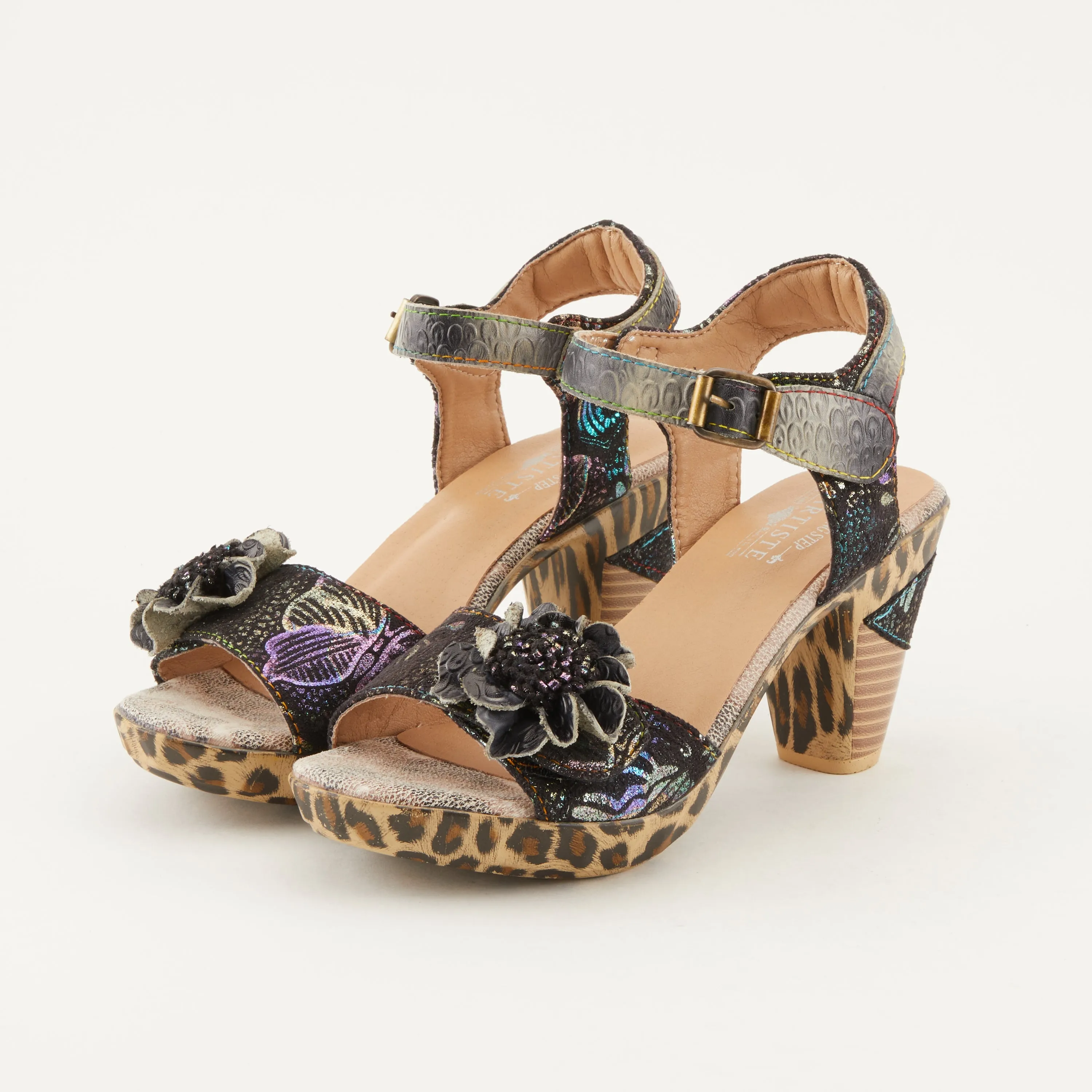 Spring Step Shoes  L'Artiste Wildcat Sandals Women's Leather Combo 3.75" Heel