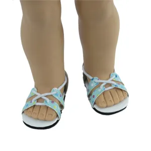 Strappy Polka Dot Sandals for 18-inch dolls