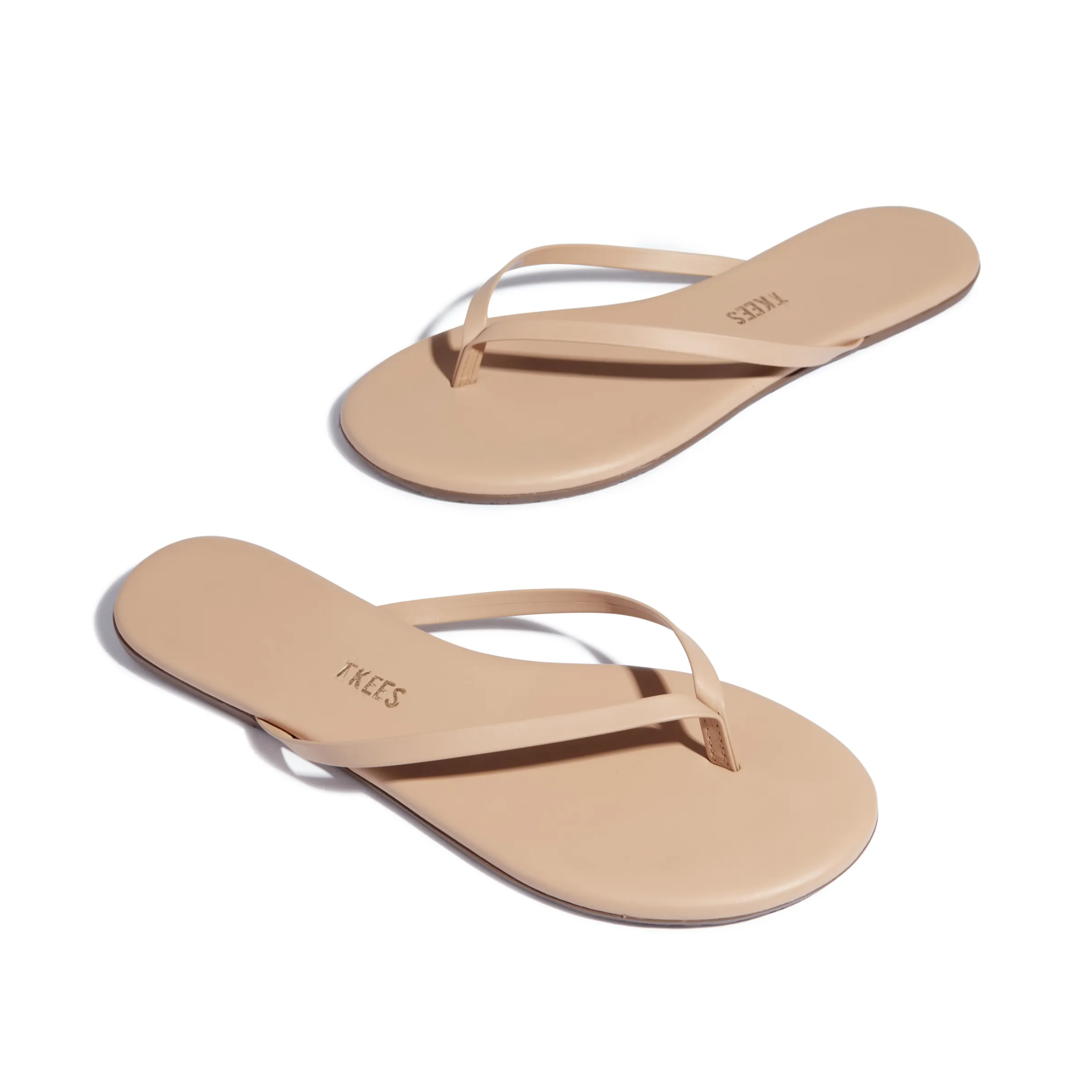 Tkees LILY Nudes flip-flops from brazilian leather in Sunkissed