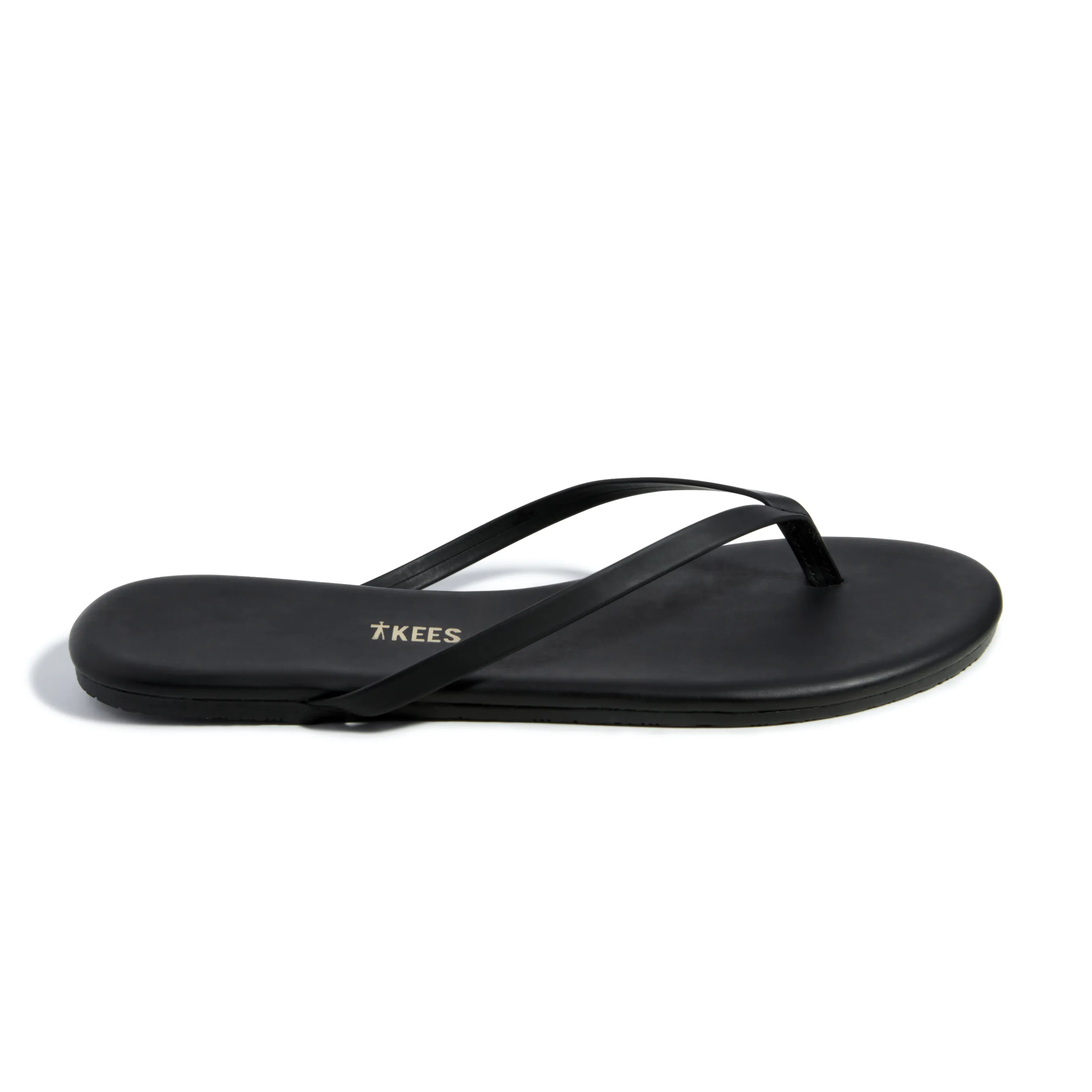 Tkees LILY Nudes flip-flops from vegan brazilian leather in Matte Black