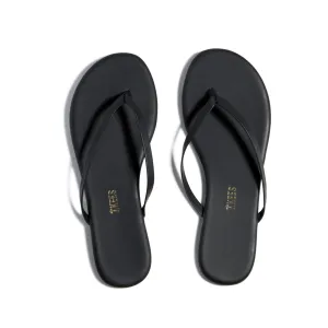 Tkees LILY Nudes flip-flops from vegan brazilian leather in Matte Black