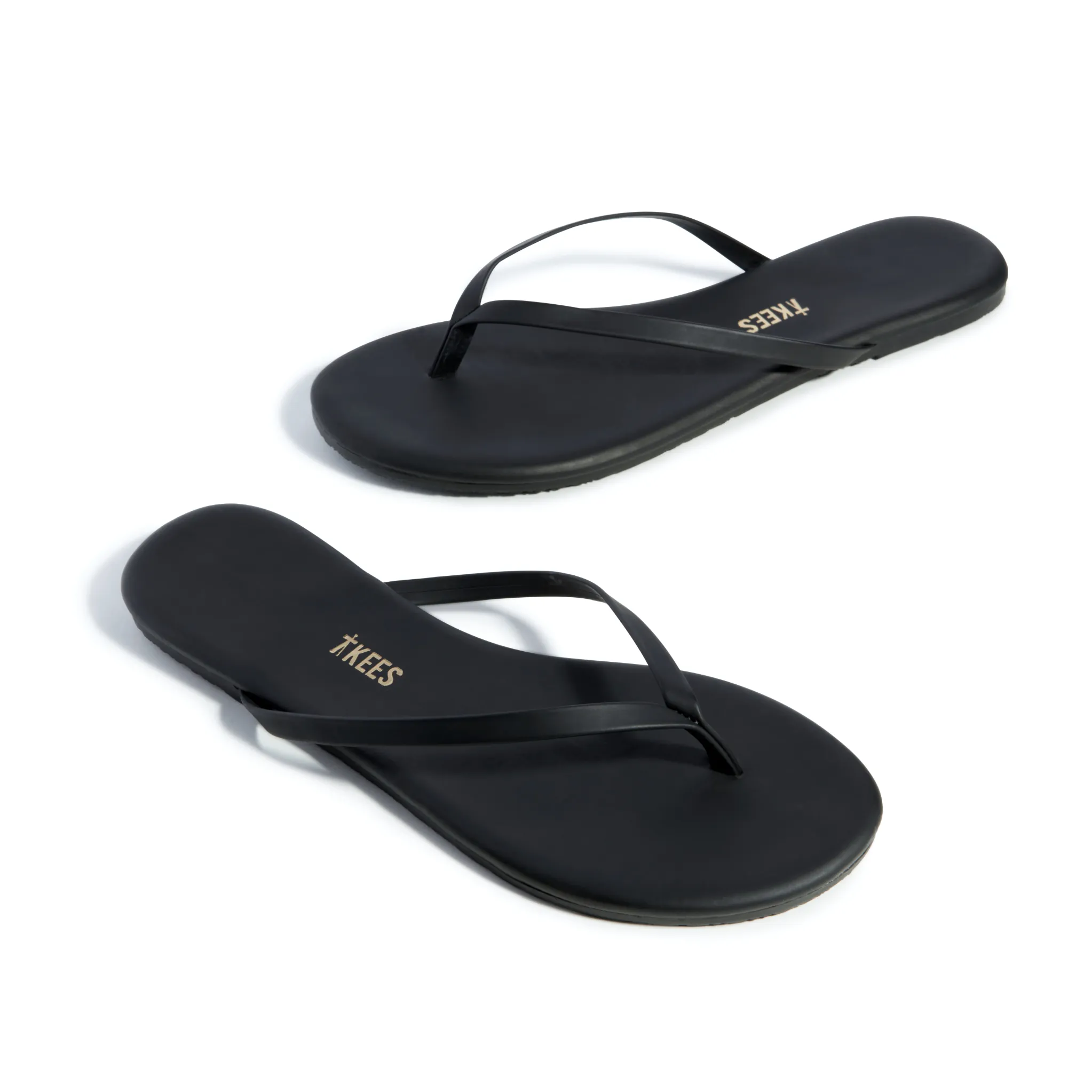 Tkees LILY Nudes flip-flops from vegan brazilian leather in Matte Black