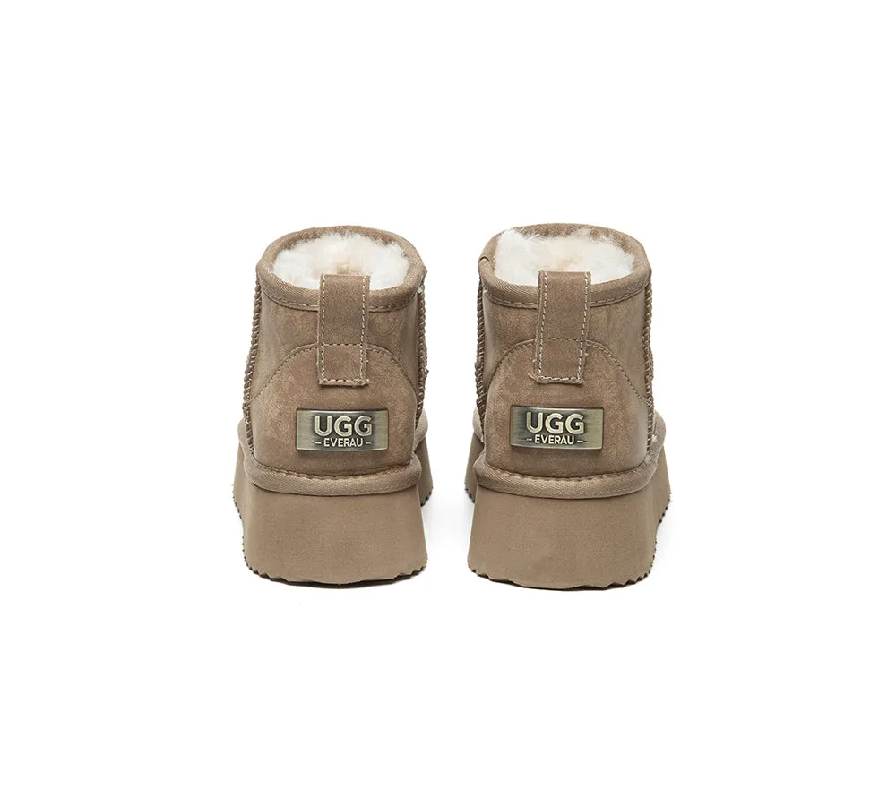 UGG EVERAU® UGG Boots Women Sheepskin Wool Ankle Platform Romi