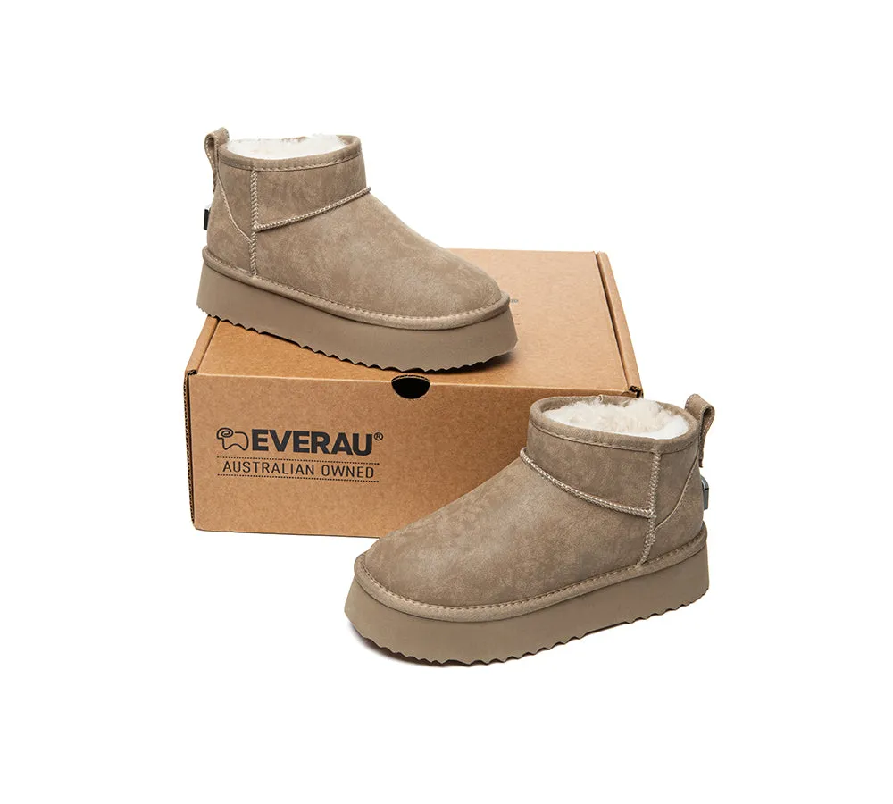 UGG EVERAU® UGG Boots Women Sheepskin Wool Ankle Platform Romi
