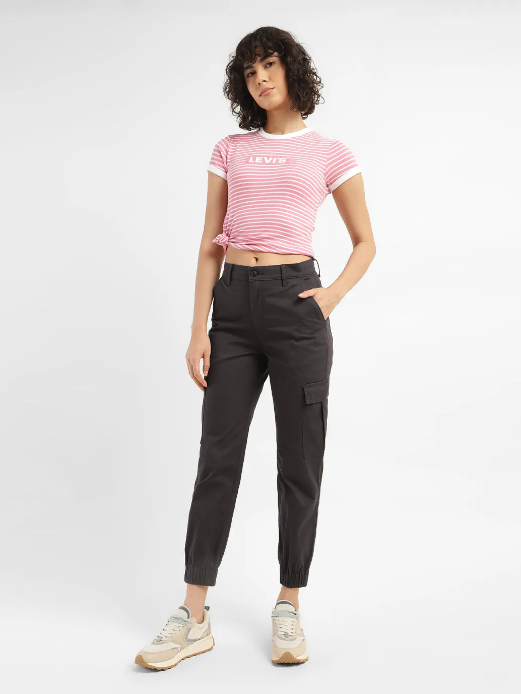 Women's Mid Rise Brown Cargo