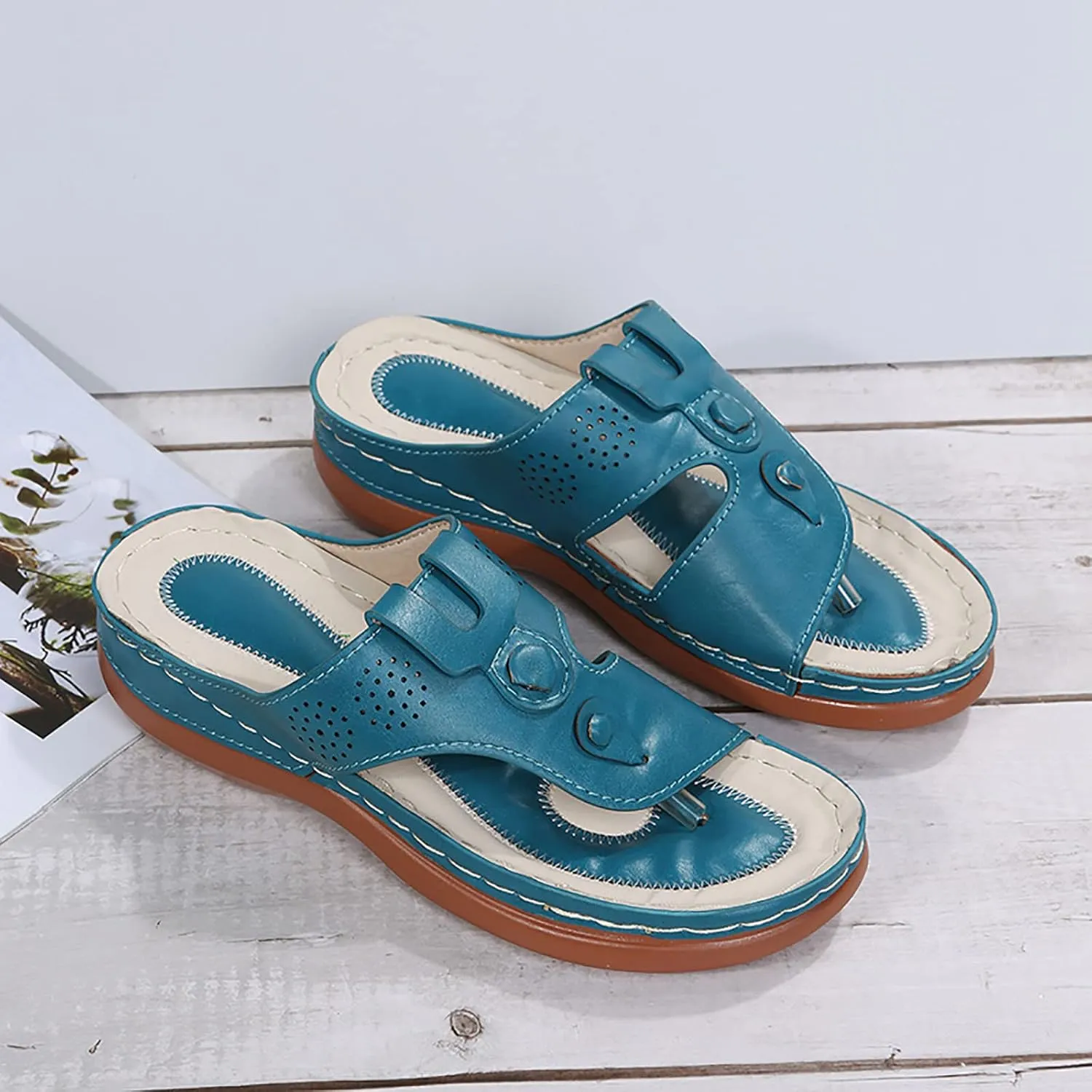 Womens Recovery Slides Orthotic Sandals Arch Support Thick Cushion Plantar Fasciitis Relief Lightweight Summer Casual Slip On