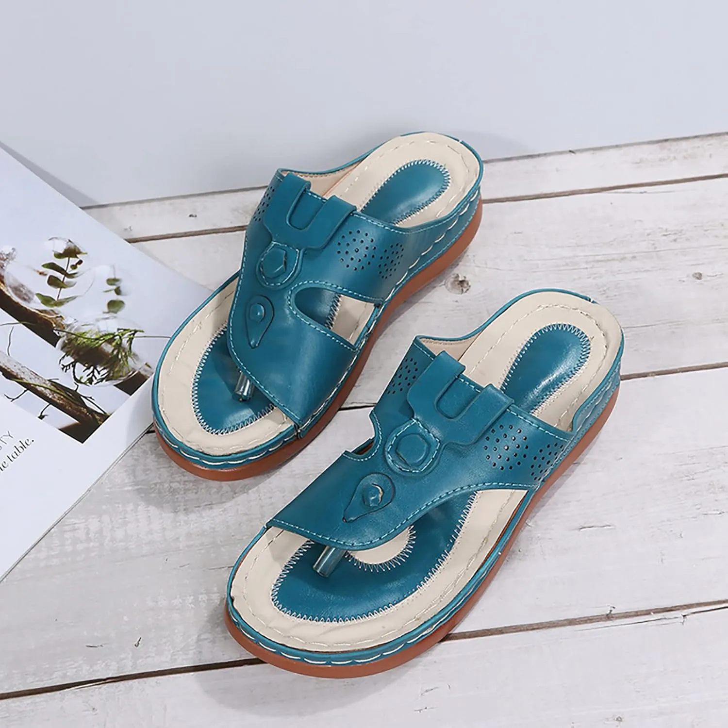 Womens Recovery Slides Orthotic Sandals Arch Support Thick Cushion Plantar Fasciitis Relief Lightweight Summer Casual Slip On