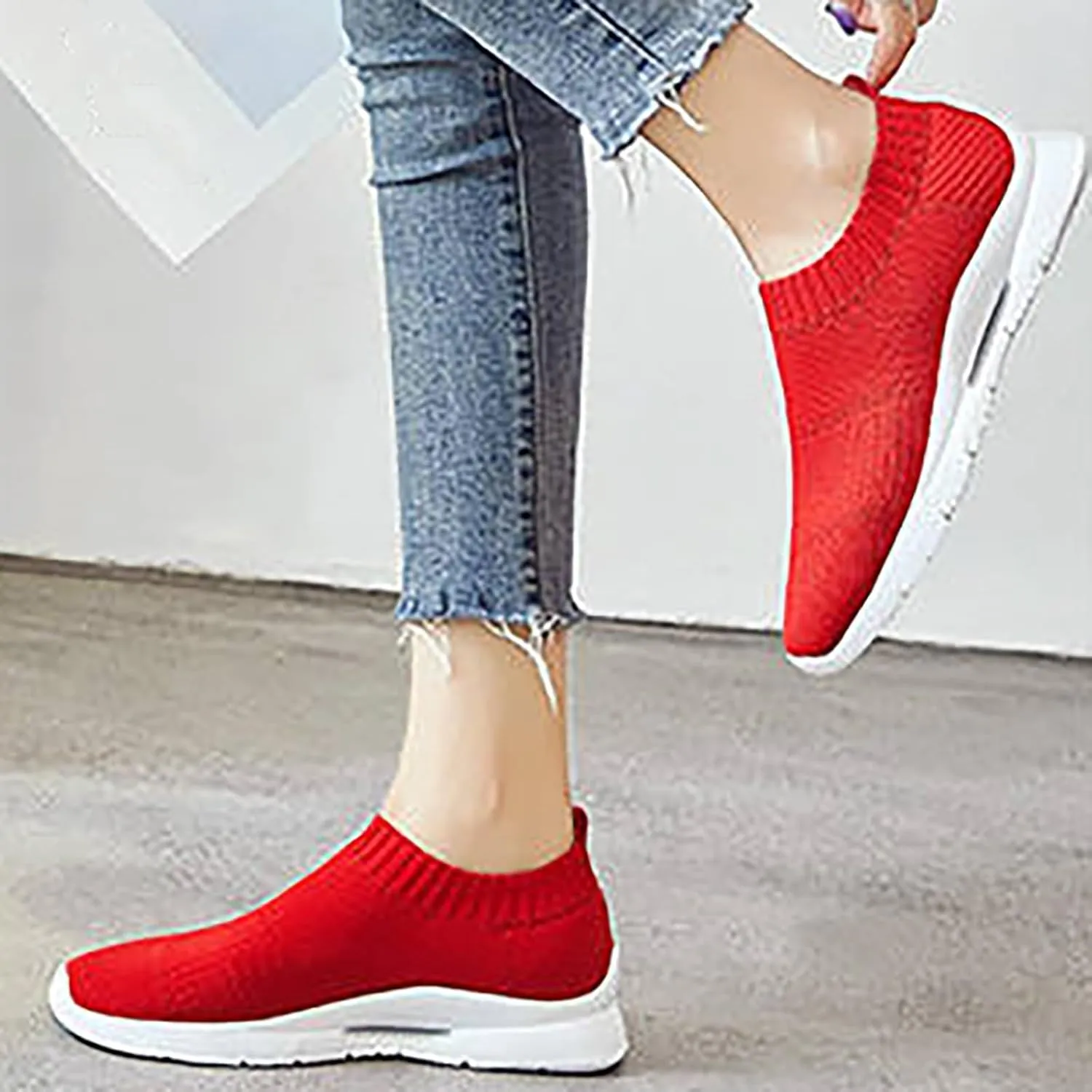 Womens Slip On Walking Shoes Lightweight Breathable Non Slip Non Slip Work Shoes Women Casual Women's Casual Shoes Waterproof Sneakers Tennis Shoe Cross Trainer Shoe