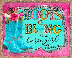Wreath Sign, Western Sign, Teal Boots Sign, 8x10" Metal Sign DECOE-797, Sign For Wreath, DecoExchange