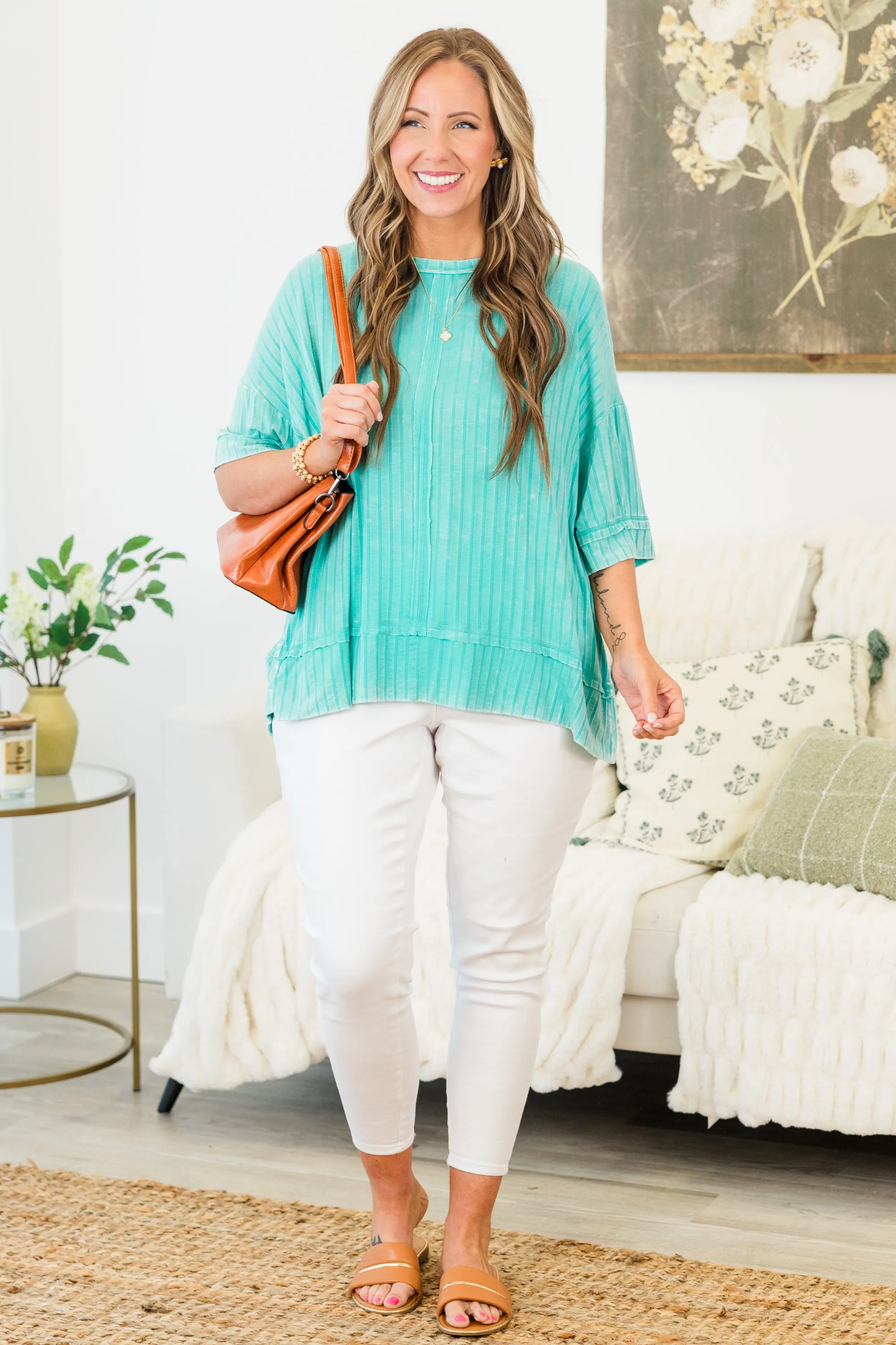 You're All Mine Top, Turquoise